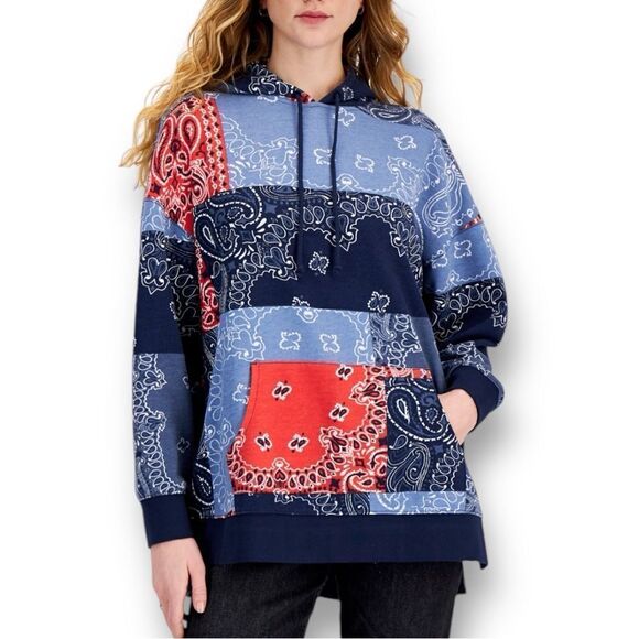 STYLE & CO. Women’s Bandana Patch Oversized Hoodie in the Size X-Large - Picture 9 of 12
